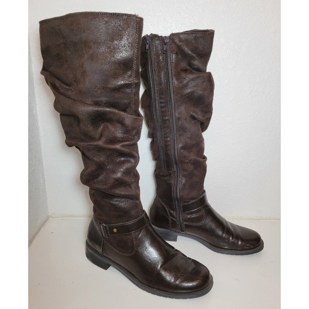 Women's A2 Aerosoles Sz 7M Brown Boots w/ Calf Extender‎ Winter Shoes